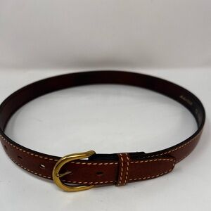 Vintage Ladies Belt Size 30 Shoulder Grain Leather Made USA solid Brass Buckle